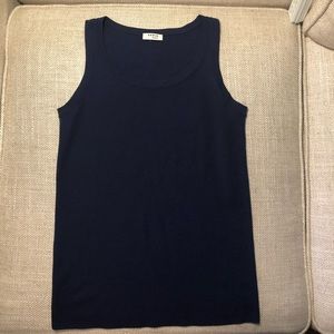 Navy sleeveless Akris Punto wool sweater